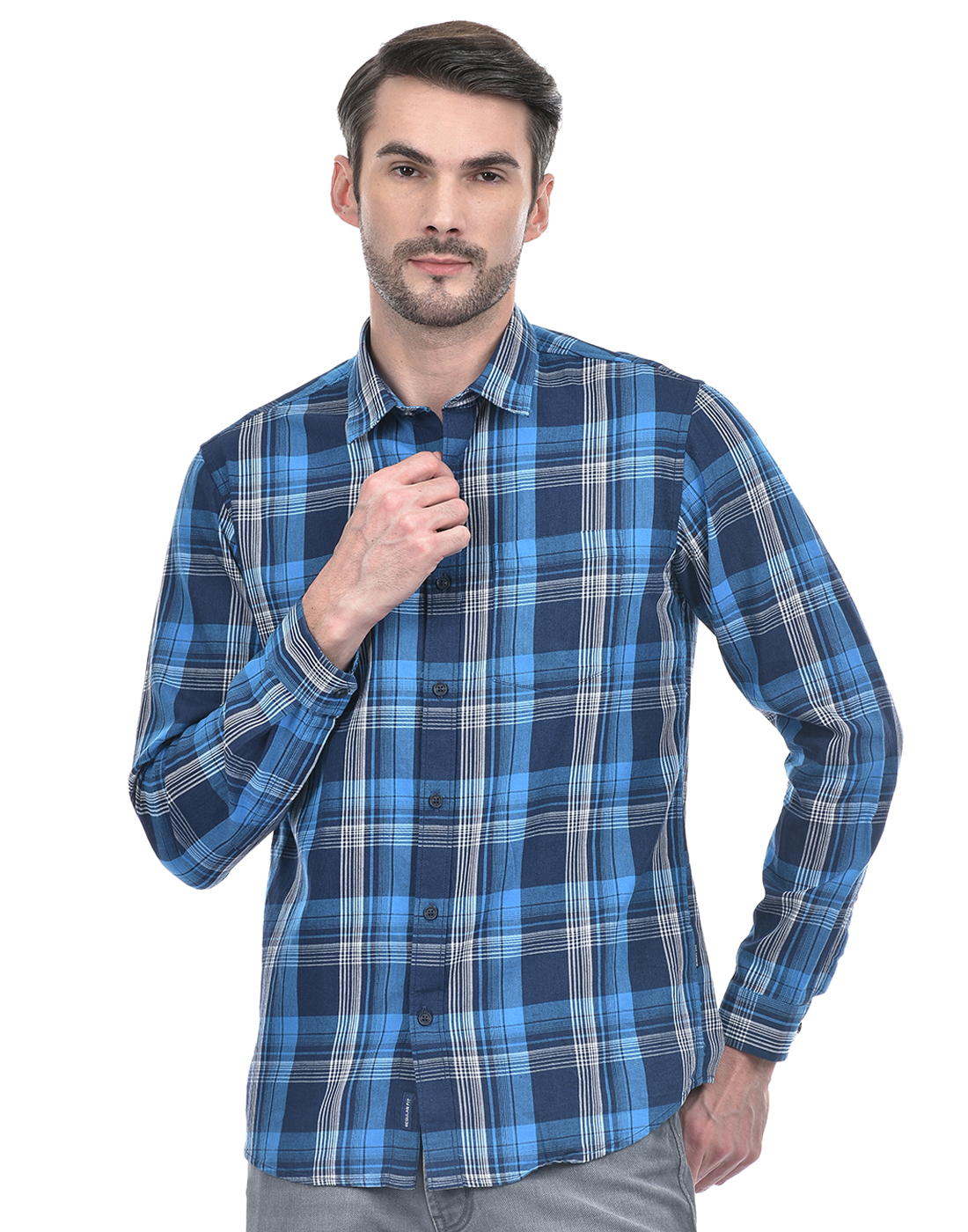 Numero Uno Men Checkered Blue Shirt